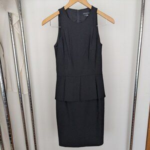 Theory Dellera in Black Stretch Knit Sleeveless Peplum Sheath Dress Size 0 NWOT